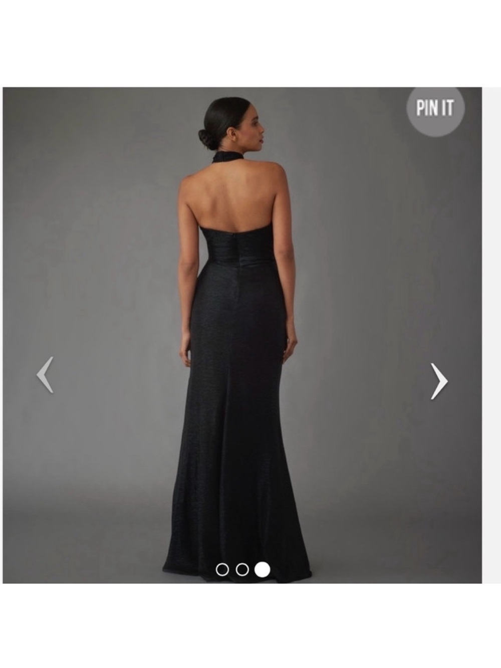 Hayley Paige Occasions Black Halter Evening Gown - Picture 2 of 2